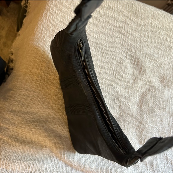 Lilla Lane Black Leather Shoulder Bag Vintage - Picture 6 of 13